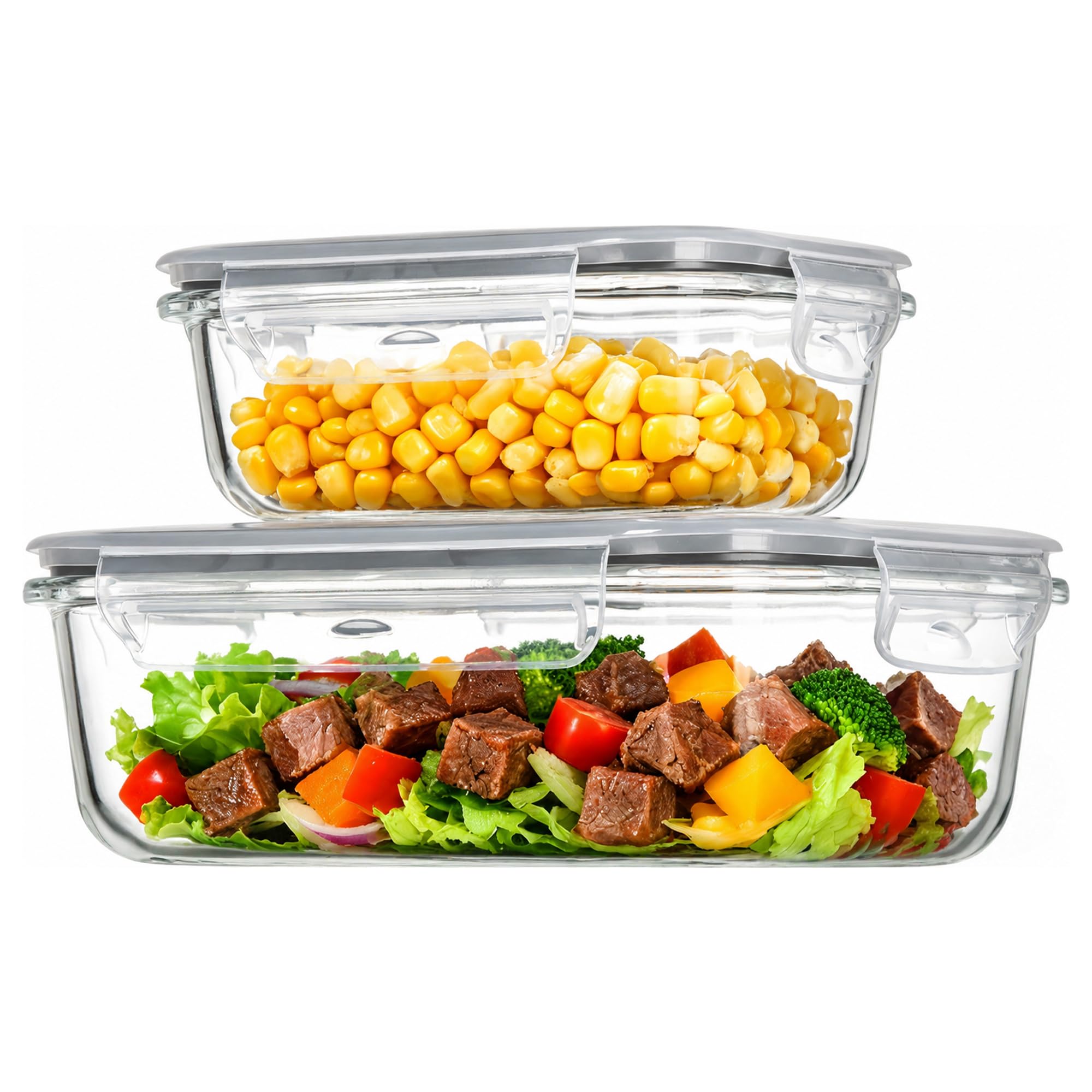 Amazon.com: Vtopmart Glass Food Storage Containers, 35oz + 12.5oz